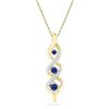 Image 1 : 10kt Yellow Gold Womens Round Lab-Created Blue Sapphire