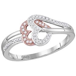 10kt Two-tone Rose Gold Womens Round Natural Diamond He