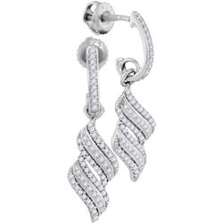 10KT White Gold 0.33CTW DIAMOND MICRO-PAVE EARRINGS