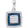 Image 1 : 10KT White Gold 0.33CTW BLUE DIAMOND FASHION PENDANT