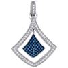 Image 1 : 10KT White Gold 0.25CTW BLUE DIAMOND MICRO-PAVE PENDANT