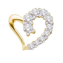 14KT Yellow Gold 0.18CTW DIAMOND HEART LADIES PENDANT