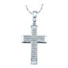 Image 1 : 10KT White Gold 0.14CTW DIAMOND CROSS PENDANT