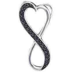 10KT White Gold 0.10CTW BLACK DIAMOND FASHION PENDANT