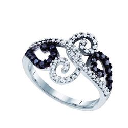 14KT White Gold 0.33CT BLACK DIAMOND MICRO PAVE RING