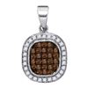 Image 1 : 10KT White Gold 0.25CTW COGNAC DIAMOND MICRO-PAVE PENDA