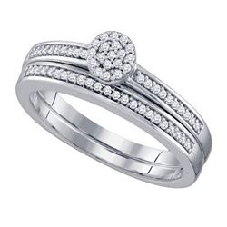 10KT White Gold 0.20CTW DIAMOND MICRO PAVE BRIDAL SET