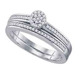 10KT White Gold 0.20CTW DIAMOND MICRO PAVE BRIDAL SET