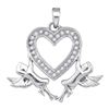 Image 1 : 10KT White Gold 0.12CTW DIAMOND HEART PENDANT