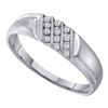 Image 1 : 10KT White Gold 0.12CT DIAMOND MENS FASHION BAND
