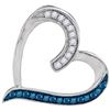 Image 1 : 10KT White Gold 0.020CTW BLUE DIAMOND FASHION PENDANT