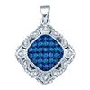 Image 1 : 10KT White Gold 0.50CTW BLUE DIAMOND FASHION PENDANT