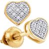 Image 1 : 10KT Yellow Gold 0.05CTW DIAMOND HEART EARRINGS