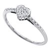 Image 1 : 14KT White Gold 0.07CT DIAMOND FASHION HEART RING