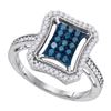 Image 1 : 10KT White Gold 0.50CTW BLUE DIAMOND FASHION RING