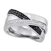 Image 1 : 925 Sterling Silver White 0.25TW DIAMOND FASHION RING