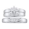 Image 1 : 10KT White Gold 0.10CTW DIAMOND CLUSTER TRIO SET