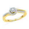 Image 1 : 10K Yellow-gold 0.16CTW DIAMOND FASHION RING