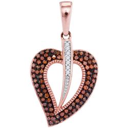 10KT Rose Gold 0.25CTW-Diamond HEART PENDANT