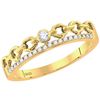 Image 1 : 10kt Yellow Gold Womens Round Diamond Rolo Link Stackab