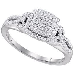 10KT White Gold 0.33CTW DIAMOND MICRO-PAVE BRIDAL RING