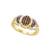 Image 1 : 10kt Yellow Gold Womens Round Cognac-brown Colored Diam
