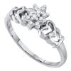 Image 1 : 10KT White Gold 0.10CTW DIAMOND CLUSTER RING