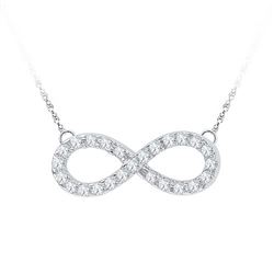 10KT White Gold 0.20CTW DIAMOND INFINITY NECKLACE