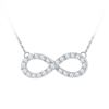 Image 1 : 10KT White Gold 0.20CTW DIAMOND INFINITY NECKLACE