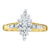 Image 1 : 10KT Yellow Gold 0.10CTW ROUND DIAMOND LADIES CLUSTER R
