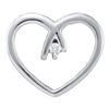 Image 1 : 10KT White Gold 0.03CTW DIAMOND HEART PENDANT