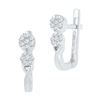 Image 1 : 10KT White Gold 0.25CTW DIAMOND HOOPS EARRING