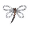 Image 1 : 14KT White Gold 0.26CTW COGNAC DIAMOND BUTTERFLY PENDAN