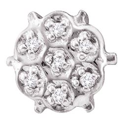 10kt White Gold Womens Round Prong-set Diamond Cluster