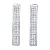 Image 1 : 10KT White Gold 0.20CTW DIAMOND MICRO PAVE HOOPS