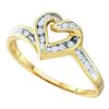 Image 1 : 10KT Yellow Gold 0.08CTW DIAMOND LADIES HEART RING