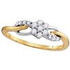 Image 1 : 10K Yellow-gold 0.26CTW DIAMOND FASHION RING