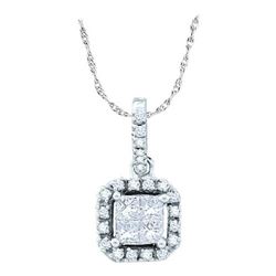 14KT White Gold 0.25CTW DIAMOND LADIES INVISIBLE PENDAN