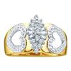 Image 1 : 14KT Yellow Gold 0.15CTW ROUND BAGGUETTE DIAMOND LADIES