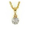 Image 1 : 14KT Yellow Gold 0.10CTW ROUND DIAMOND LADIES FLOWER PE