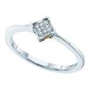 Image 1 : 925 Sterling Silver White 0.01CTW DIAMOND MICRO PAVE RI