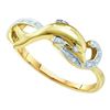 Image 1 : 10K Yellow-gold 0.05CTW DIAMOND DOLPHIN RING