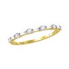 Image 1 : 10kt Yellow Gold Womens Round Baguette Diamond Stackabl