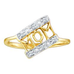 10KT Yellow Gold 0.06CTW -DIAMOND "MOM" RING