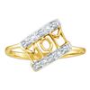 Image 1 : 10KT Yellow Gold 0.06CTW -DIAMOND "MOM" RING