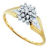 Image 1 : 10KT Yellow Gold 0.10CTW DIAMOND CLUSTER RING
