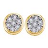 Image 1 : 925 Sterling Silver Yellow 0.10CTW DIAMOND FLOWER EARRI