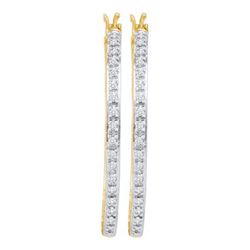 10K Yellow-gold 0.25CTW DIAMOND FASHION HOOPS