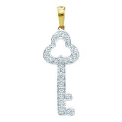 10KT Yellow Gold 0.15CTW DIAMOND KEY PENDANT