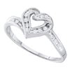Image 1 : 10KT White Gold 0.08CTW DIAMOND HEART RING